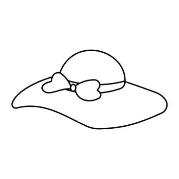 Barbicore hat line accessory bow doll icon Stock Illustration