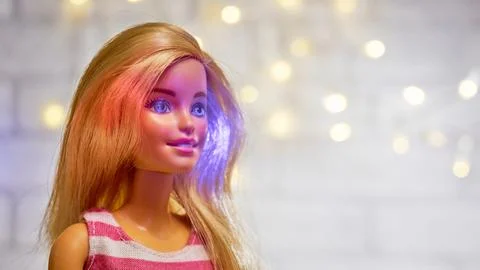 Barbie doll head close-up Stock Photos