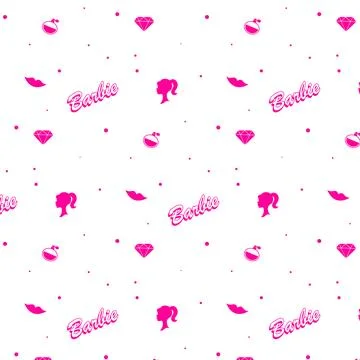 Barbie pattern. Barbie background. Barbie doll Stock Illustration