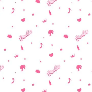 Barbie pattern. Barbie background. Barbie doll Stock Illustration
