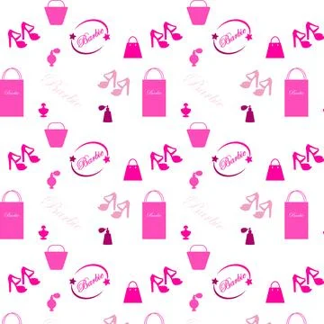 Barbie pattern in pink shades Illustrazione stock