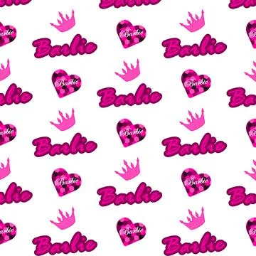 Barbie pattern in pink shades Illustrazione stock