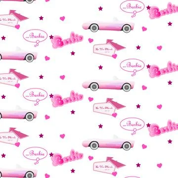 Barbie pattern in pink shades Illustrazione stock