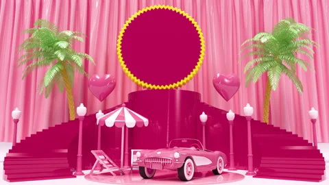 Barbie Pink Podium Stock Footage 247407812