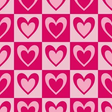 Barbie seamless pattern of hearts pink vector hearts background texture Stock Illustration