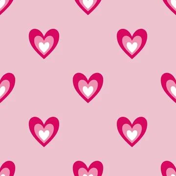 Barbie seamless pattern of hearts pink vector hearts background texture Stock Illustration