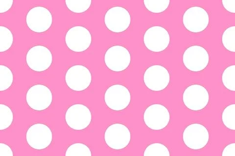 Barbie style. Seamless vector pattern with classic white peas on a pink Stock Illustration