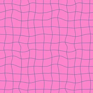 Barbiecore seamless pattern. Distorted grid retro Y2K background. Stock Illustration