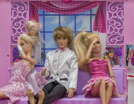 Barbies in the doll house Stock Photos