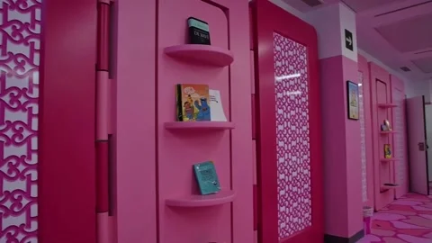 Barbie's "house" in Champs Elysées moves to Maternity Hospital in Almería, Almer Stock-Footage 259086322