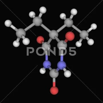Barbital drug molecule Stock Illustration