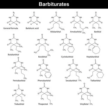 Barbiturate molecules Stock Illustration