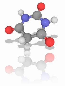 Barbituric acid organic compound molecule Stock Illustration
