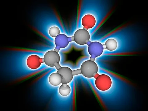 Barbituric acid organic compound molecule Stock Illustration
