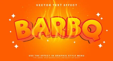 BARBQ editable text effect template Stock Illustration