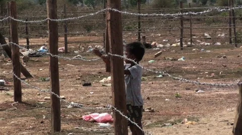 Barbwire boy Stock Footage 853156