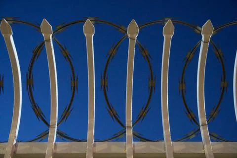 Barbwire fence Stock Photos
