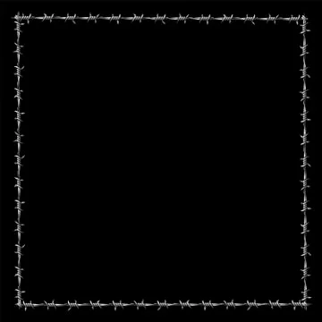 Barbwire Frame Square Border Black Stock Illustration