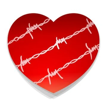 Barbwire Love Heart Stock Illustration