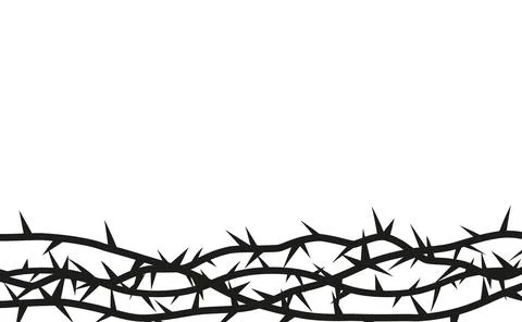 Barbwire, thorny frame vector border, prison, boundary barb lines, sharp fence Ilustración de archivo
