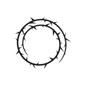 Barbwire twisted black frame, thorny curl line, vector barb stripe spiral Illustrazione stock