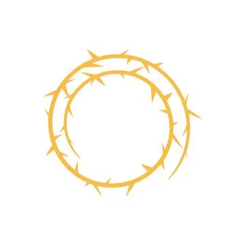 Barbwire twisted orange frame, thorny curl line, vector barb stripe spiral Illustrazione stock