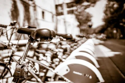 Barca bikes BW Stock Photos