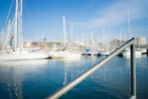 Barca port railing Stock Photos