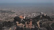 Barcelona - 1958: Panorama Of The City From Tibidabo Mount Stock Footage