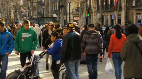 Barcelona 63 LRamblas Stock Footage 22799366