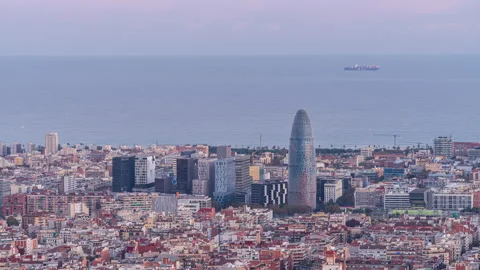 Barcelona Agbar tower Video stock 179136240
