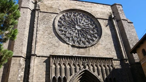 Barcelona ancient cathedral Stock Footage 93708977