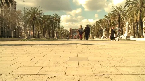 Barcelona Arc de Triomf clean floor shot Stock Footage 73290594