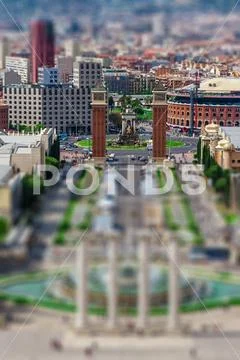 Barcelona Attractions, Plaza de Espana, Catalonia, Spain. Stock Photos