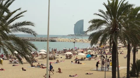 Barcelona Beach Video stock 25333283
