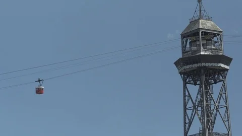 Barcelona Cable Car Stock Footage 78095518