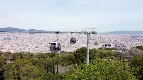 Barcelona Cable Car Stock Footage 188708047