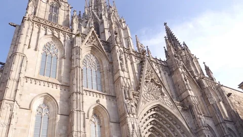 Barcelona Cathedral architecture Stock Footage 75689769
