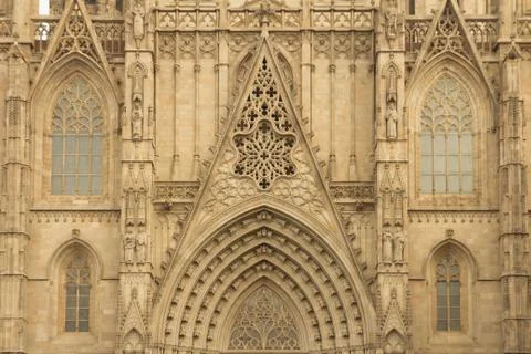 Barcelona cathedral facade Stock Photos
