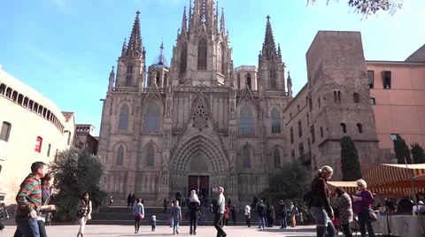 Barcelona cathedral Video stock 35570164
