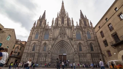 Barcelona Cathedral, Spain Video stock 72805499