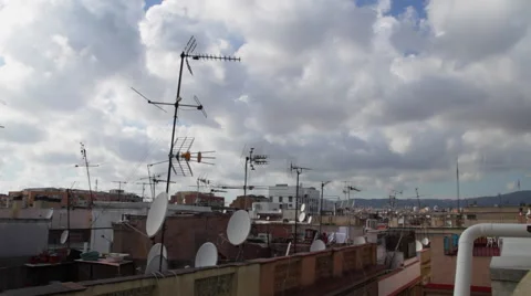 Barcelona CloudsRoofs Video stock 49937188