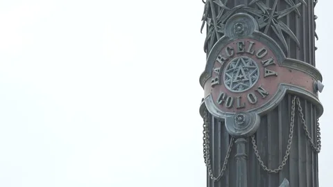 Barcelona Columbus statue Stockbeeldmateriaal 78095742