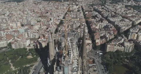 Barcelona Drone 4K Stockbeeldmateriaal 78023553