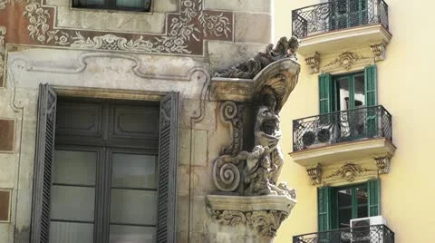 Barcelona Facade 02 Stock Footage 11466018