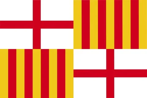 Barcelona flag pattern background. Realistic national flag design. Abstract.. Stock Illustration
