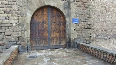 Barcelona. Gate of Saint Matrona Stock Footage 81520073