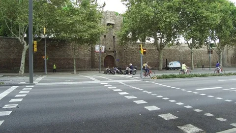 Barcelona. Gate of Saint Matrona Stock Footage 81520409