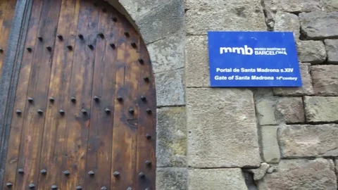 Barcelona. Gate of Saint Matrona Stock Footage 81521634