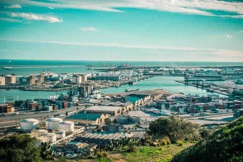 Barcelona harbor viewpoint Stock Photos